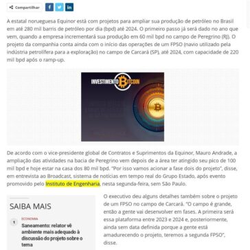 Equinor planeja elevar produção de petróleo no Brasil- Top Guarulhos