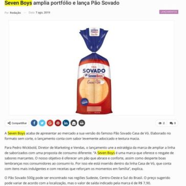 Seven Boys amplia portfólio e lança Pão Sovado – Newtrade