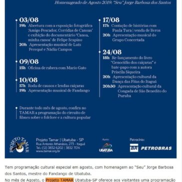 IX Mês da Cultura Popular no TAMAR – Ubatuba Vale News