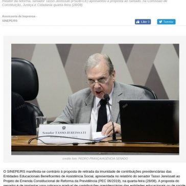 SINEPE/RS repudia retirada da imunidade das filantrópicas na Reforma da Previdência- Sinepe-rs