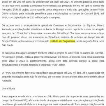 Equinor planeja elevar produção de petróleo no Brasil- Correio do Papagaio