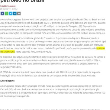 Equinor planeja elevar produção de petróleo no Brasil- Isto É Dinheiro (On-line)