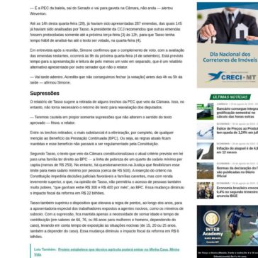 Relatório de Tasso à PEC da Previdência é lido na CCJ. Votação será 4 de setembro- O Documento