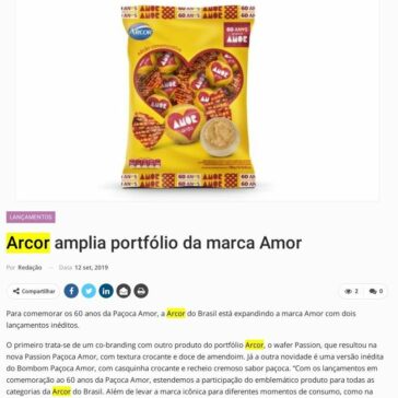 Arcor amplia portfólio da marca Amor – Newtrade