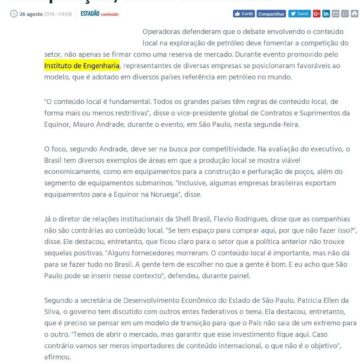 Conteúdo local em petróleo deve focar competição, dizem executivos- A Crítica (On-line)