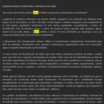 EXTREMA / DESENVOLVIMENTO INDUSTRIAL E EMPREGOS DE SOBRA – Girando no Vale