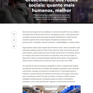 Crescimento dos robôs sociais: quanto mais humanos, melhor -IT Trends