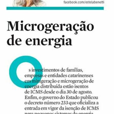 Microgeração de energia- Diário Catarinense
