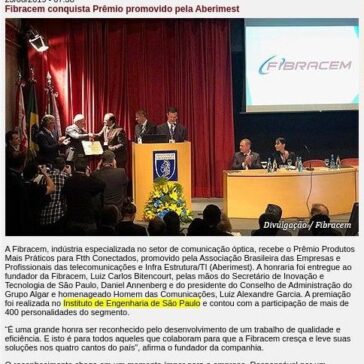Fibracem conquista Prêmio promovido pela Aberimest- Portal Fator Brasil