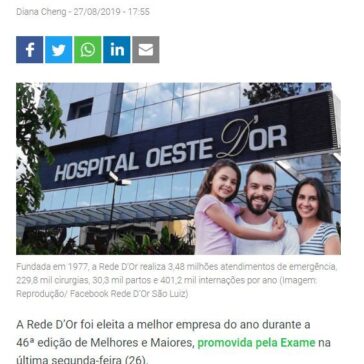 Rede D’Or é destaque do ano em Melhores e Maiores 2019- Money Times