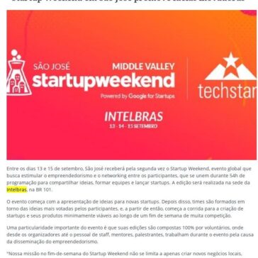 Startup Weekend em São José promove ideias inovadoras Portal- MakingOf