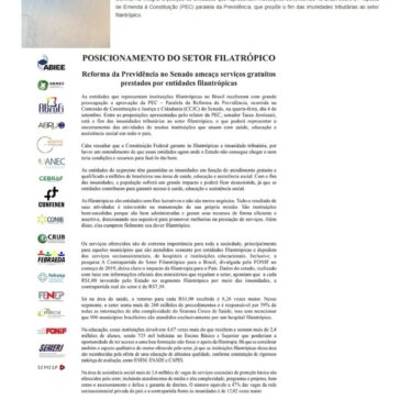 PEC paralela da Previdência ameaça serviços gratuitos prestados por setor filantrópico – Fenacon