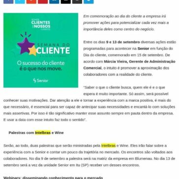 Senior organiza ações para Semana do Cliente – Revista Business