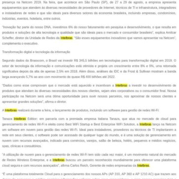 Netcom 2019: Intelbras apresenta soluções tecnológicas completas para projetos de redes- SEGS