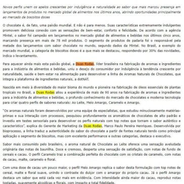 DUAS RODAS LANÇA LINHA DE AROMAS NATURAIS DE CHOCOLATE – Aditivos & Ingredientes