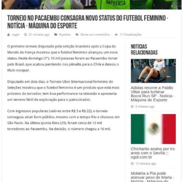 Torneio no Pacaembu consagra novo status do futebol feminino- Dica do Tio