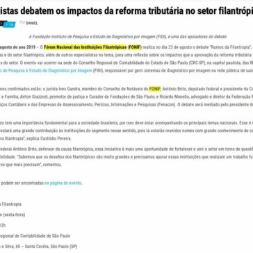 Especialistas debatem os impactos da reforma tributária no setor filantrópico- Jornal Dia Dia