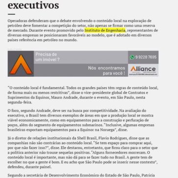Conteúdo local em petróleo deve focar competição, dizem executivos- O Liberal