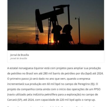 Equinor planeja elevar produção de petróleo no Brasil- R7