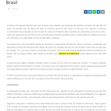 Equinor planeja elevar produção de petróleo no Brasil -TV Vertentes