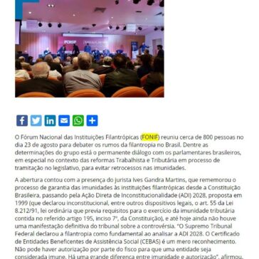 Evento do FONIF debate reforma tributária e sua relação com as entidades filantrópicas- FEMIPA