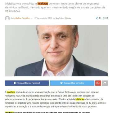 Chinesa Dahua Technology compra 10% do capital da Intelbras- IP News