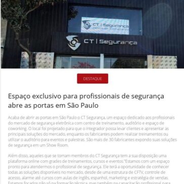 Espaço exclusivo para profissionais de segurança abre as portas em São Paulo- Revista Segurança Eletrônica