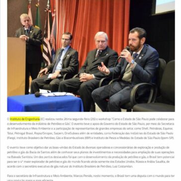 Desenvolvimento do setor de petróleo e gás no estado de SP é debatido em eveno no IE- Notícias do Trecho