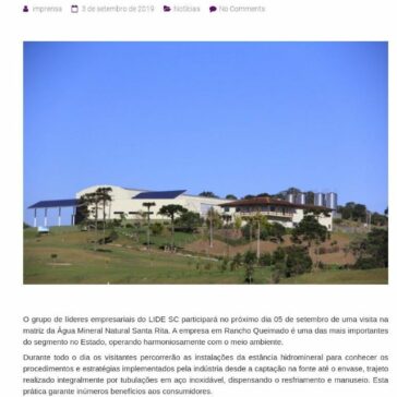 LIDE Santa Catarina realiza Day Out na Água Mineral Santa Rita- ESTRUTURA de Comunicação e Assessoria de Imprensa