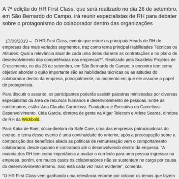 Habilidades técnicas e atitudes do colaborador dentro das empresas serão abordados em evento de RH- Falando de Gestão