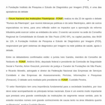 Especialistas debatem os impactos da reforma tributária no setor filantrópico- Mais Influente