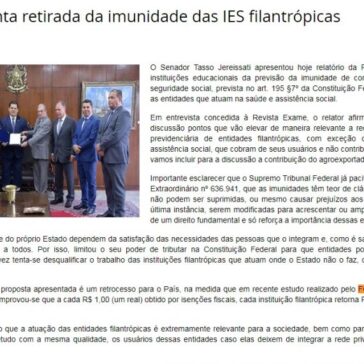 Covac comenta retirada da imunidade das IES filantrópicas- Covac