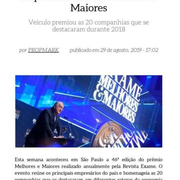 Exame elege Rede D’Or como empresa do ano no Melhores e Maiores -Propmark