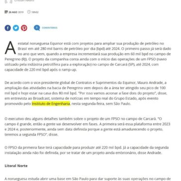 Equinor planeja elevar produção de petróleo no Brasil- Terra