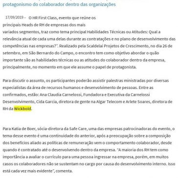 Habilidades técnicas e atitudes do colaborador dentro das empresas serão abordados em evento de RH- Te Amo Caruaru