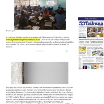 Educação financeira: Projeto Itinerante chega à Salvador -Tribuna da Bahia (On-line)