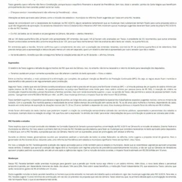 Parecer de relator da PEC da Previdência é lido na CCJ do Senado- Ieprev