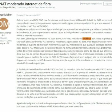NAT moderado internet de fibra- Clube do Hardware
