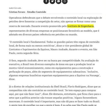 Conteúdo local em petróleo deve focar competição, dizem executivos -BemParaná