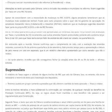 Relatório de Tasso à PEC da Previdência é lido na CCJ. Votação será 4 de setembro — Senado Notícias -Portal do Magistrado