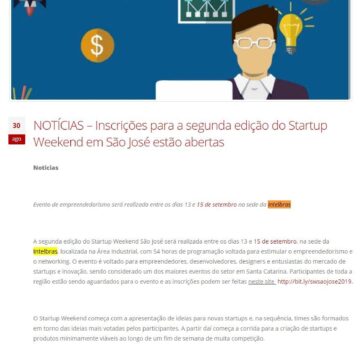 NOTÍCIAS – Inscrições para a segunda edição do Startup Weekend em São José estão abertas- Temperos & Apimentadas