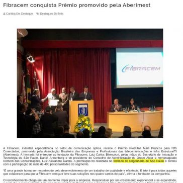 Fibracem conquista Prêmio promovido pela Aberimest- Curitiba em Destaque