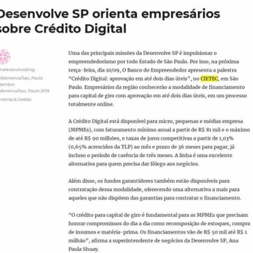 Desenvolve SP orienta empresários sobre Crédito Digital- Canal Executivo Blog