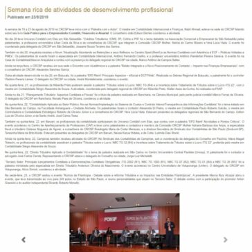 Semana rica de atividades de desenvolvimento profissional- CRC SP