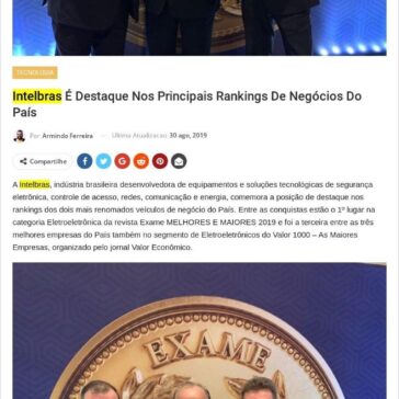 Intelbras é destaque nos principais rankings de negócios do País- Blog do Armindo