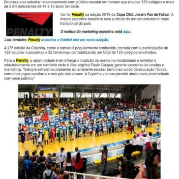 Penalty é a marca oficial da Copa CIEE Jovem Pan de Futsal- Promoview