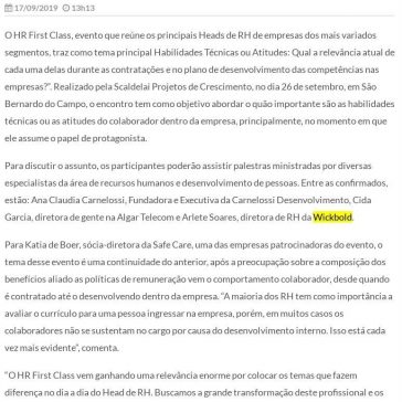Habilidades técnicas e atitudes do colaborador dentro das empresas serão abordados em evento de RH- Negócios em Foco