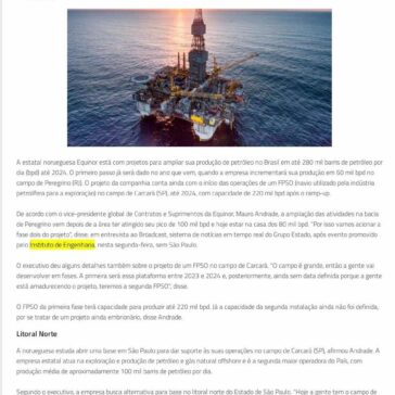 Equinor planeja elevar produção de petróleo no Brasil- Notícias do Trecho