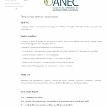 XI Assembleia Geral Ordinária da ANEC – CRB Nacional