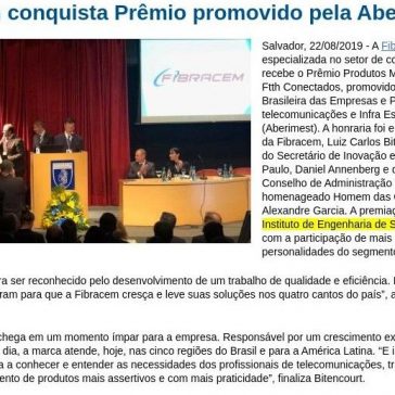 Fibracem conquista Prêmio promovido pela Aberimest- Ti Bahia